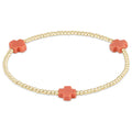 Signature Cross 2mm Gold Bracelet - Coral by enewton