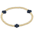 Signature Cross 3mm Gold Bracelet - Navy by enewton