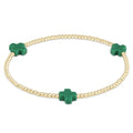 Signature Cross 2mm Gold Bracelet - Emerald by enewton