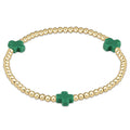 Signature Cross 3mm Gold Bracelet - emerald by enewton