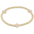 Extends Signature Cross 3mm Gold Bracelet - Off-White - off-white by enewton
