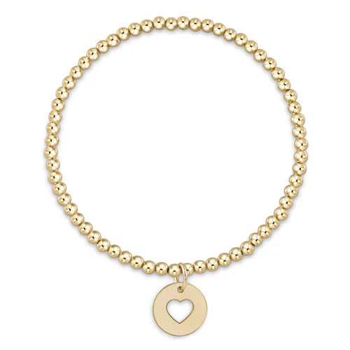 Classic Gold 3mm Bracelet - Love Gold Disc by enewton