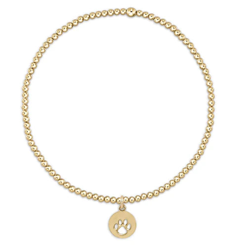 Classic Gold 2mm Bracelet - Paw Print Small Gold Disc by enewton