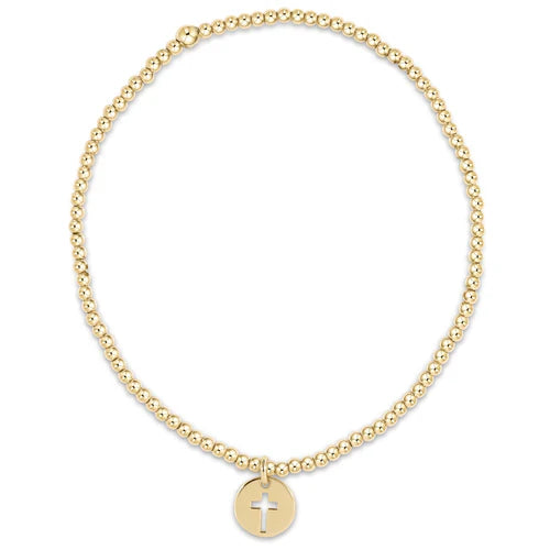 Classic Gold 2mm Bracelet - Blessed Small Gold Disc by enewton