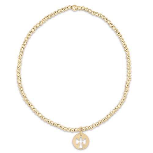 egirl Classic Gold 2mm Bracelet - Guardian Angel Small Gold Disc by enewton