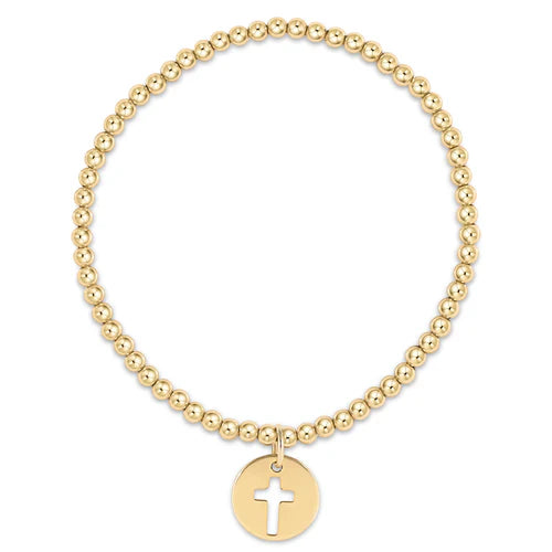 Classic Gold 3mm Bracelet - Blessed Gold Disc by enewton