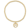 Classic Gold 3mm Bracelet - Paw Print Gold Disc  by enewton