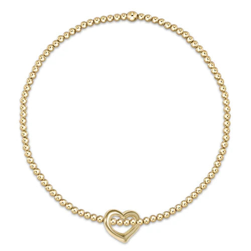 Classic Gold 2mm Bracelet - Love Small Gold Charm by enewton