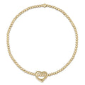 Classic Gold 2mm Bracelet - Love Small Gold Charm by enewton