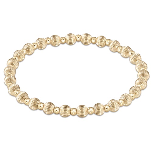 dignity grateful pattern 5mm bead bracelet - gold by enewton