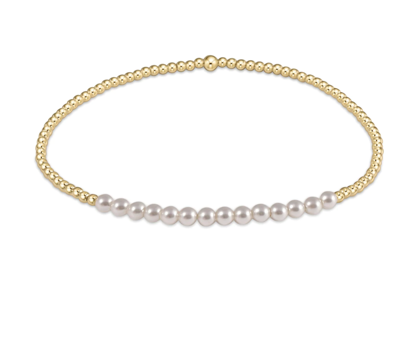 Gold Bliss Pearl 3mm Bracelet- pearl by enewton