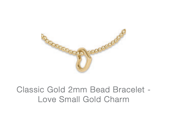 Classic Gold 2mm Bracelet - Love Small Gold Charm by enewton