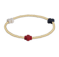 egirl signature cross gold pattern 2mm bead bracelet - Firecracker by enewton