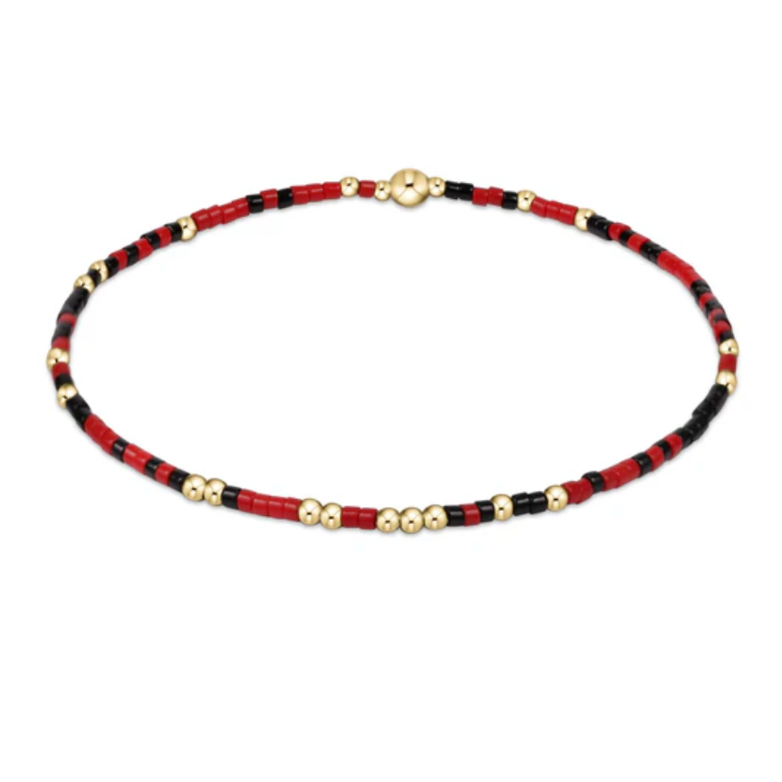 gameday hope unwritten bracelet -bright red and oynx by enewton