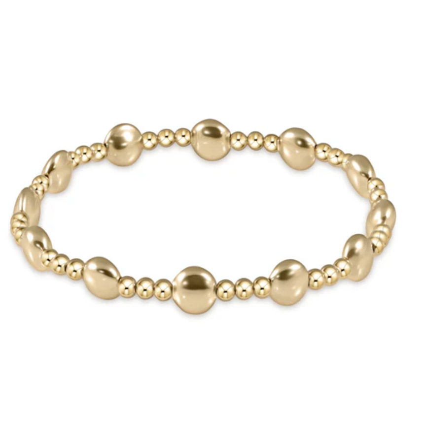 HONESTY GOLD SINCERITY PATTERN 6MM BEAD BRACELET BY ENEWTON