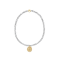 Silver Faceted Hematite 2mm Bead Bracelet - Inspire Small Gold Charm by enewton