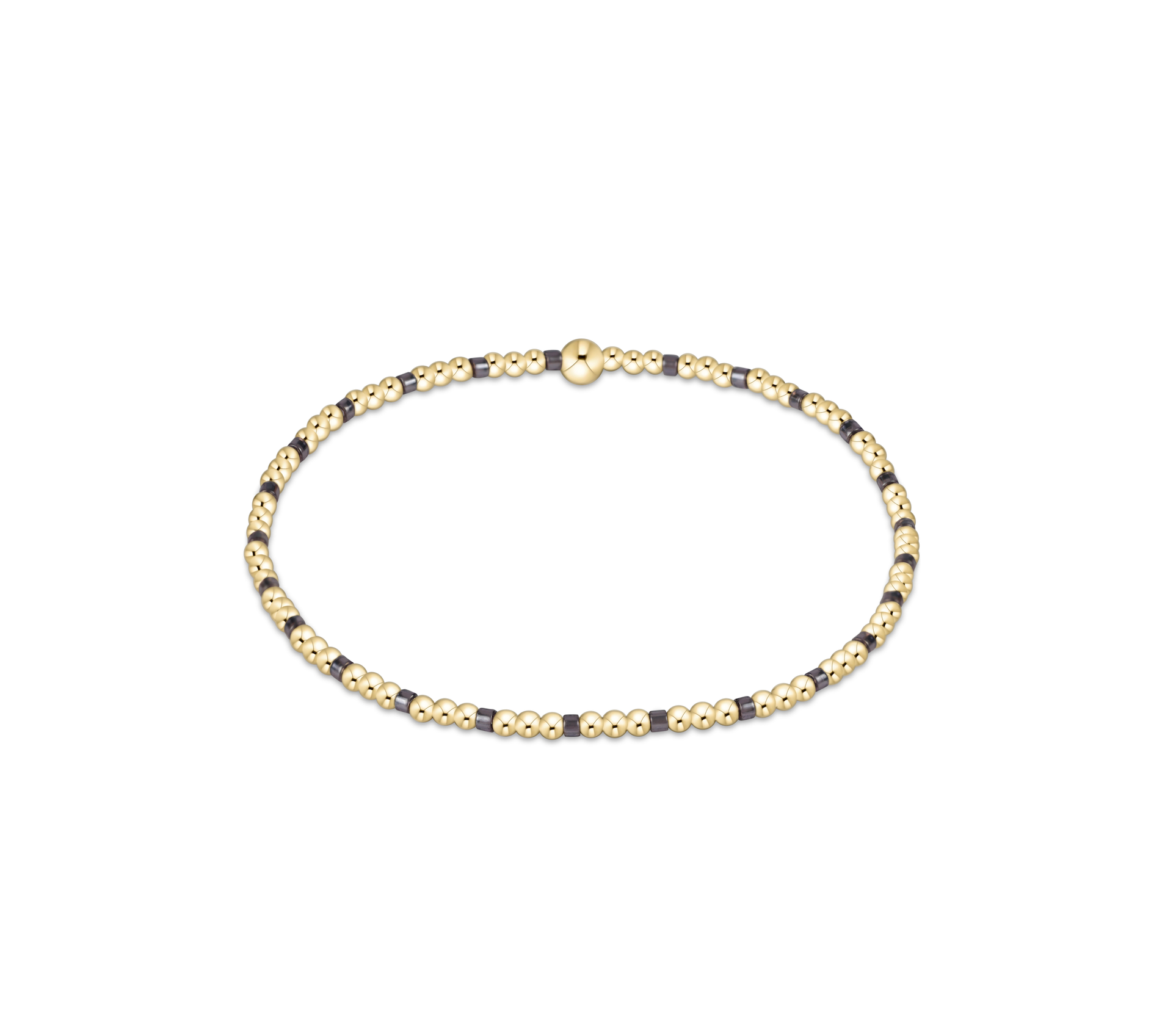 Hope Sincerity Pattern 2mm Bead Bracelet - Taupe With A Twist by enewton