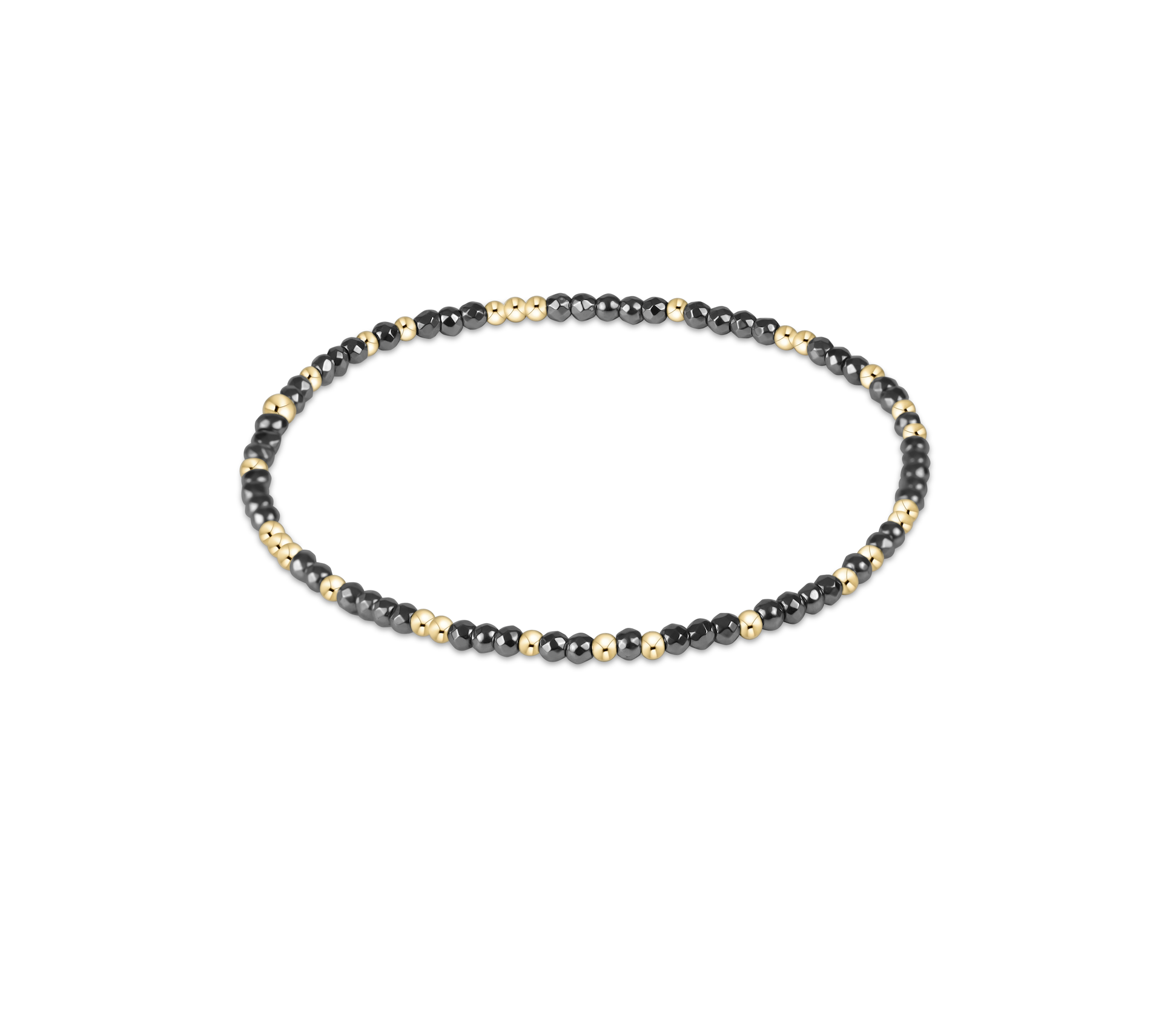 Hope Unwritten Silver Faceted Hematite 2mm Bead Bracelet by enewton