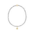 enewton Extends - Silver Faceted Hematite 2mm Bead Bracelet - Signature Cross Gold Charm by enewton