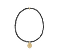 Faceted Hematite 2mm Bead Bracelet - Inspire Small Gold Charm by enewton