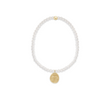 Extends Classic Pearl 3mm Bracelet - Inspire Small Gold Disc by enewton