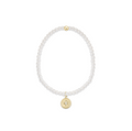 Classic Pearl 3mm Bracelet - Signature Cross Gold Disc by enewton