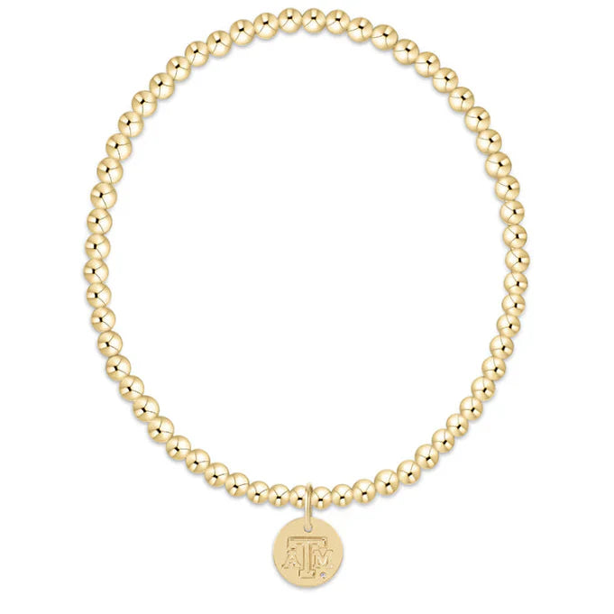 enewton extends - gameday ecollegiate classic gold 3mm bracelet -texas a&m disc