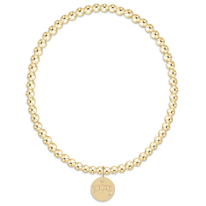 enewton extends - gameday ecollegiate classic gold 3mm bracelet -tcu disc