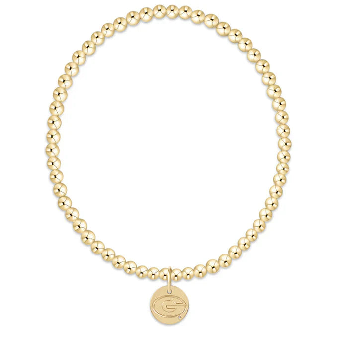 enewton-gameday ecollegiate classic gold 3mm bracelet - uga disc