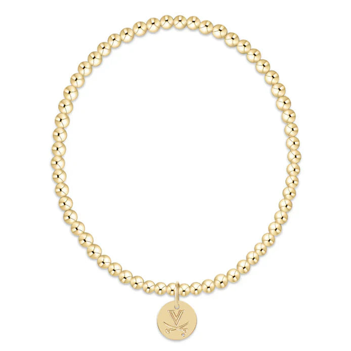 enewton gameday ecollegiate classic gold 3mm bracelet -uva disc
