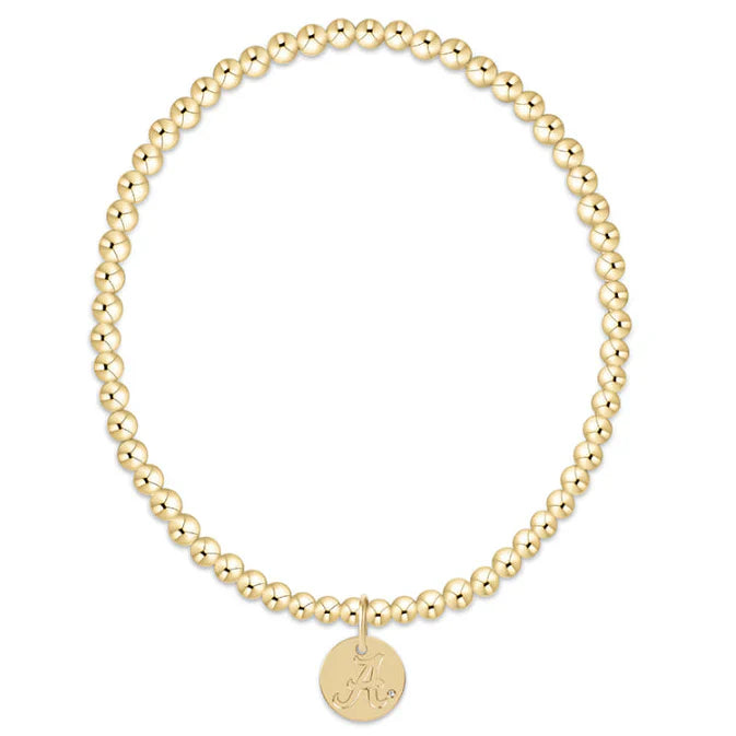 enewton extends - gameday ecollegiate classic gold 3mm bracelet - alabama disc
