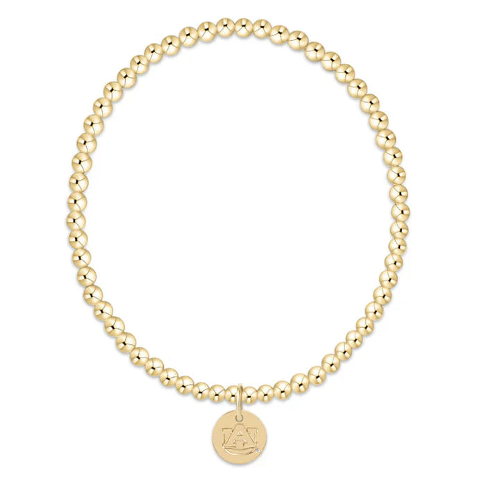 enewton-gameday ecollegiate classic gold 3mm bracelet - auburn disc