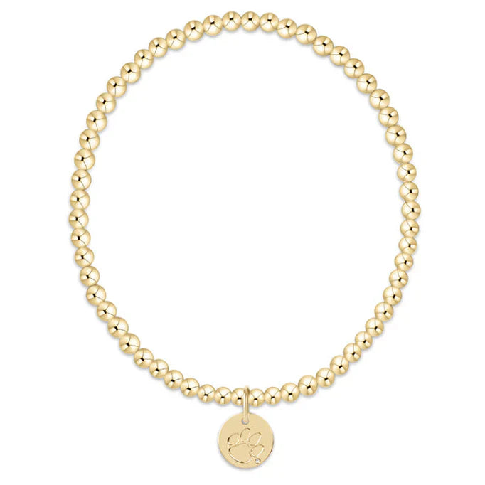 enewton extends - gameday ecollegiate classic gold 3mm bracelet -clemson disc