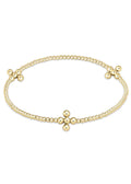 Beaded 4mm Gold Signature Cross 2.5mm Gold Bracelet by enewton