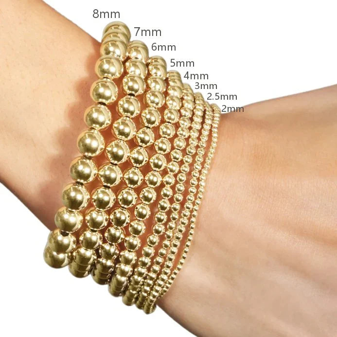 Admire Gold 3mm Bead Bracelet - Gold - by enewton