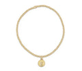 initial classic gold 2mm bead bracelet - respect small gold disc by enewton