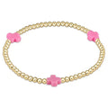 Extends Signature Cross 3mm Gold Bracelet - Bright Pink by enewton