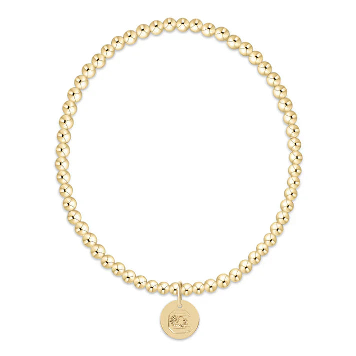 enewton-gameday ecollegiate classic gold 3mm bracelet -south carolina disc