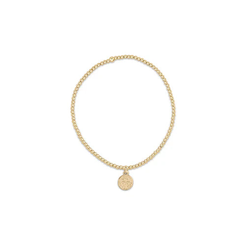 Classic Gold 2mm Bracelet - Blessing Small Gold Disc by enewton