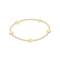 Signature Cross Small 2mm Gold Bracelet - Gold -by enewton